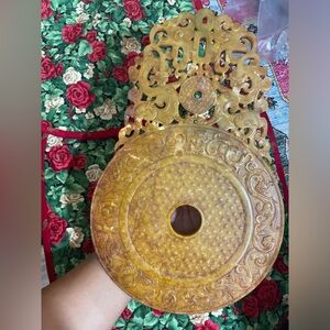 Antique Dragon Carved Jaden Statue Carved Pendant size 11inch